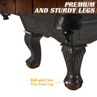 Arlington 8 Ft. Pool Table with Drop Pockets, Cue Sticks and Ball Set