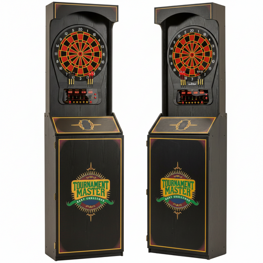 Cricket Pro 650 Standing Electronic Dartboard with 24 Games, 132 Variations, and 6 Soft-Tip Darts Included, Brown,E650Fs-Bk3