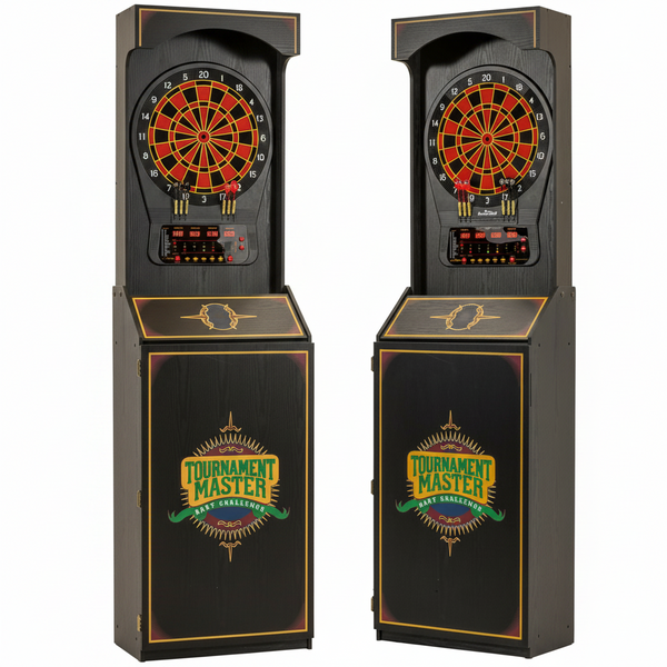 Cricket Pro 650 Standing Electronic Dartboard with 24 Games, 132 Variations, and 6 Soft-Tip Darts Included, Brown,E650Fs-Bk3